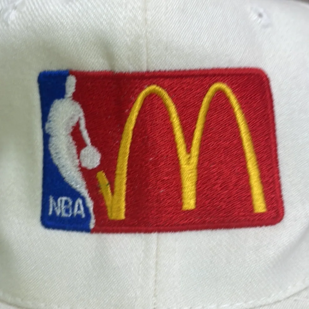 McDonald’s NBA SnapBack Hat Cap Collab White Flat Brim